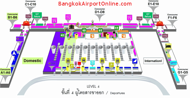 Terminal Map Level Departures Suvarnabhumi Airport New