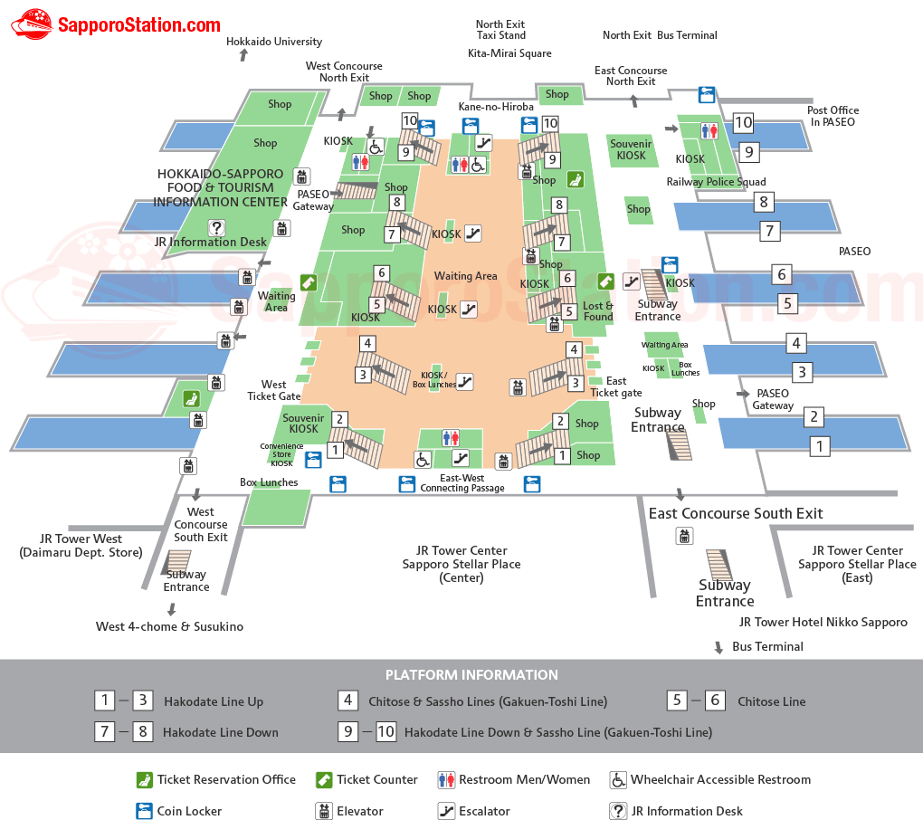 Sapporo Station Map – Layout and Facilities – Sapporo Station